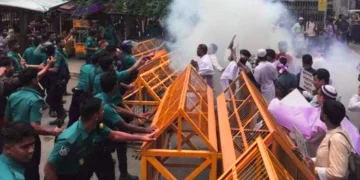 Police sound grenade nikhep, niyog protyashider bikkhov damon